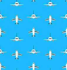 Image showing Seamless Pattern with Airplanes