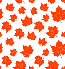 Image showing Autumnal Maple Leaves, Seamless Background