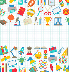 Image showing Collection of School Colorful Icons, Wallpaper for School