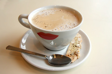 Image showing Coffee with biscotti