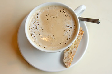 Image showing Coffee with biscotti