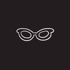 Image showing Eyeglasses sketch icon.