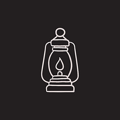 Image showing Camping lantern sketch icon.