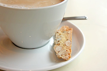 Image showing Coffee with biscotti