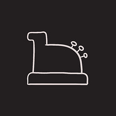 Image showing Cash register machine sketch icon.