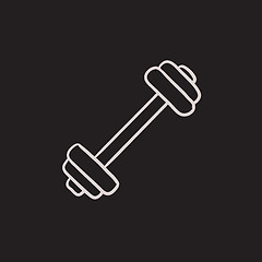 Image showing Dumbbell sketch icon.