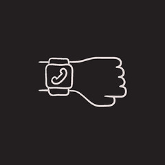 Image showing Smartwatch sketch icon.