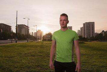 Image showing portrait of a young man on jogging