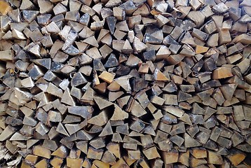 Image showing Stacked firewood