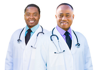 Image showing Two frican American Male Doctors Isolated on a White Background