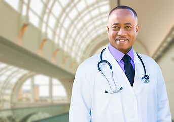 Image showing African American Male Doctor Inside Hospital Office