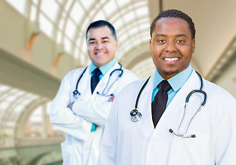 Image showing African American and Caucasian Male Doctors Inside Hospital