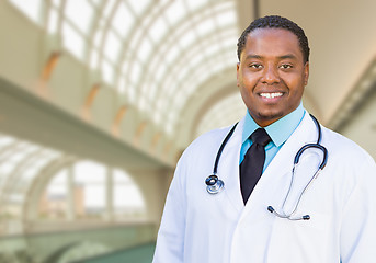 Image showing African American Male Doctor Inside Hospital Office