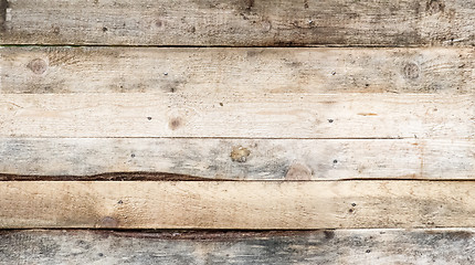 Image showing blank wood sign background. rough planks with nails, texture