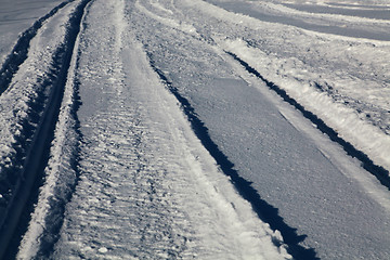 Image showing track on snow covered