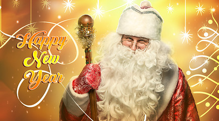 Image showing happy Santa Claus looking at camera