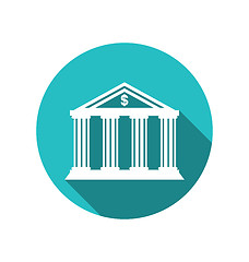 Image showing Bank building in the style of a classical Greek temple, flat ico