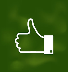Image showing Icon of Thumb Up on School Board