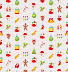 Image showing Christmas and New Year Seamless background pattern