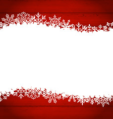 Image showing Christmas frame made of snowflakes with copy space for your text