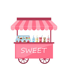 Image showing Icon of Kiosk with Cakes, Milkshakes