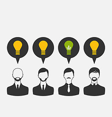 Image showing Business people with light bulbs as a concept of new ideas