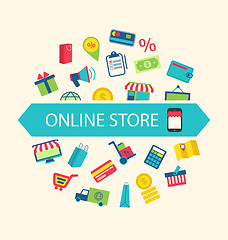 Image showing E-commerce Shopping Symbols