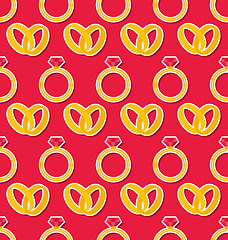 Image showing Seamless Wallpaper with Rings for Valentines Day or Wedding