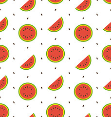 Image showing Seamless Pattern with Slices and Seeds Of Watermelon