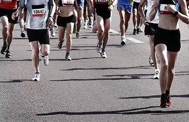 Image showing Marathon runners