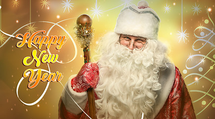 Image showing happy Santa Claus looking at camera