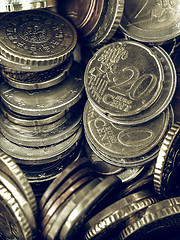 Image showing Vintage Euro coins