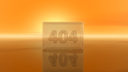 Image showing number 404 in glass cube - 3d illustration