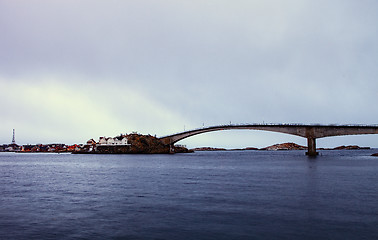 Image showing light on the coast during the polar night