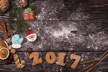Image showing Different ginger cookies 2017 year
