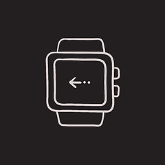 Image showing Smartwatch sketch icon.