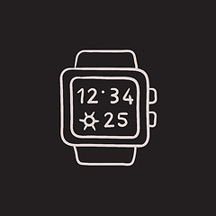 Image showing Smartwatch sketch icon.