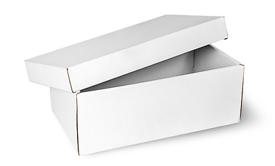 Image showing Ajar empty white box with lid