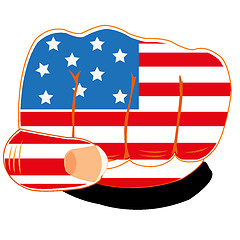 Image showing Flag of the america on fist