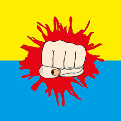 Image showing Fist and flag of the ukraine