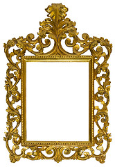 Image showing Antique gilded wooden Frame Isolated with Clipping Path