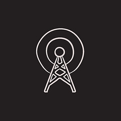 Image showing Antenna sketch icon.
