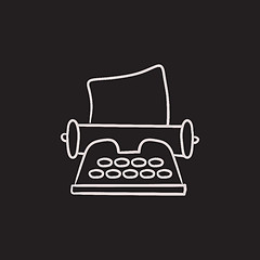 Image showing Typewriter sketch icon.