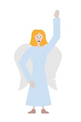 Image showing angel in light blue dress with white wings