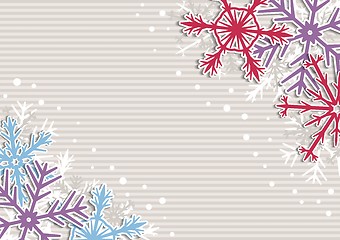 Image showing christmas illustration with stripes and snowflakes