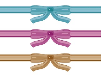 Image showing three different bows in flat style