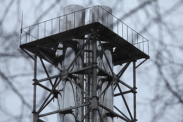 Image showing Smoke stacks air pollution