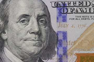 Image showing Franklin portrait on banknote 