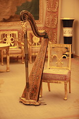 Image showing Harp in luxury interior