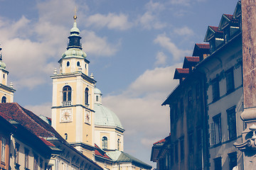 Image showing One of the central streets the city Ljubljana, Slovenia